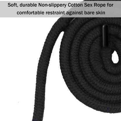 10m Schwarz Baumwollseil für Bondage & Fesselspiele 4er Set