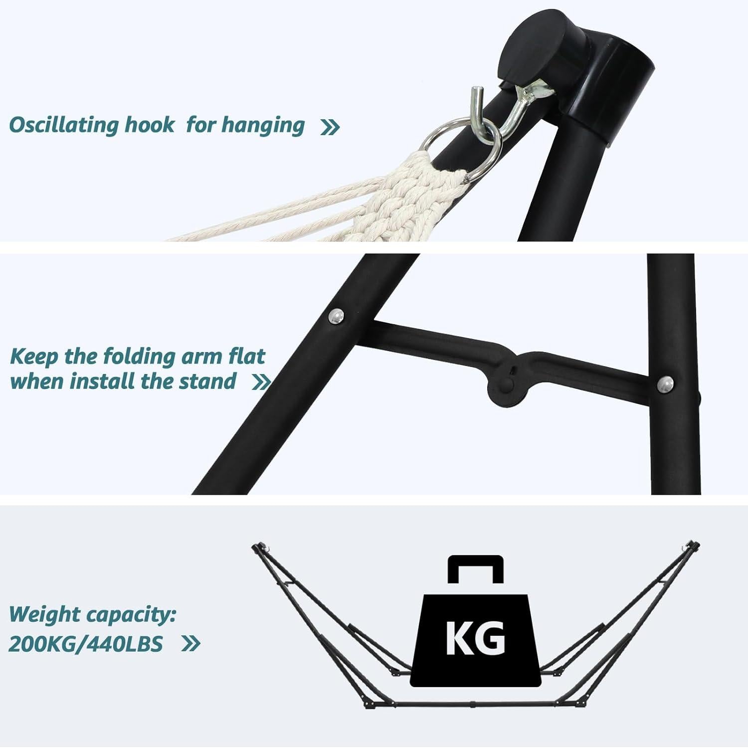 Anyoo Hängematte und Hängesessel Set für Outdoor/Indoor Nutzung
