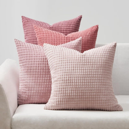 Kissenbezug Deko 4er Set 50x50 Rosa Cord Farbverlauf Sofa Wohnzimmer