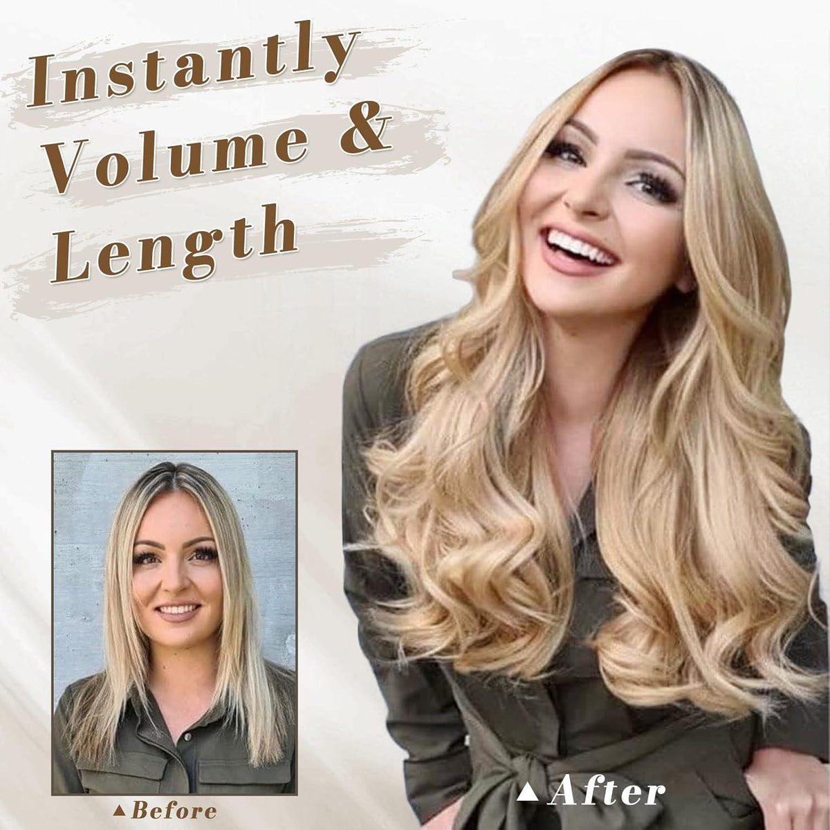 BARSDAR Clip in Extensions 5 PCS - 50 cm Beige Blond Mix
