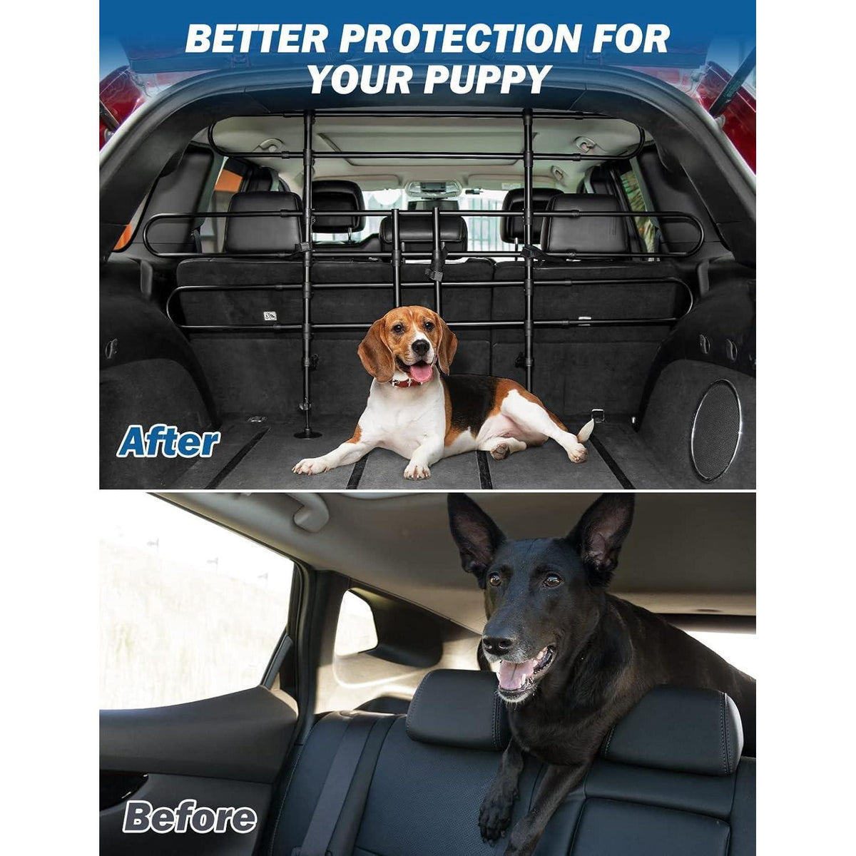 Verstellbares Hundegitter für den Kofferraum, Aluminium