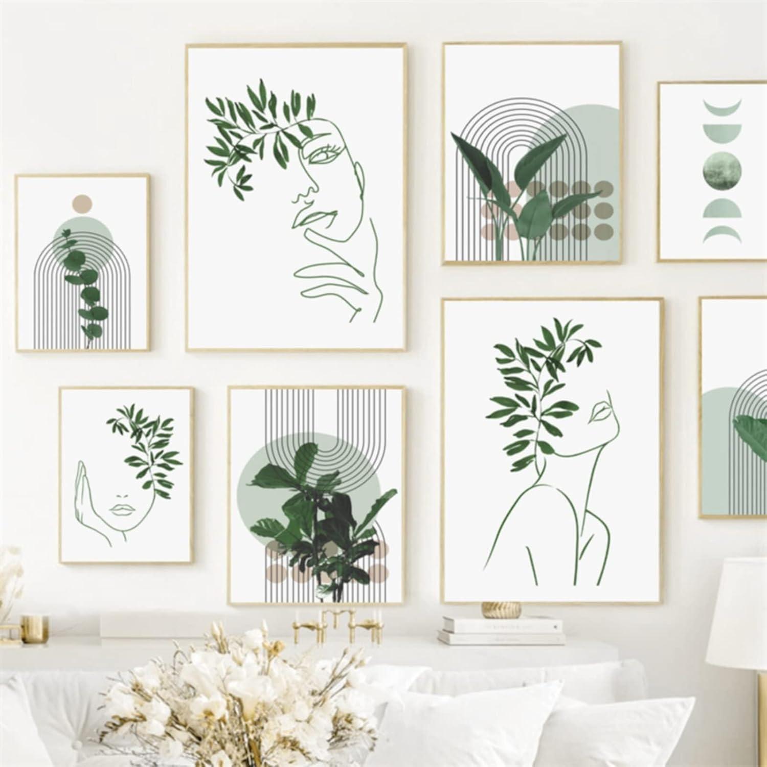 Bohemian Poster Set Grüne Pflanze Moderne Wandbilder Wohnzimmer Schlafzimmer