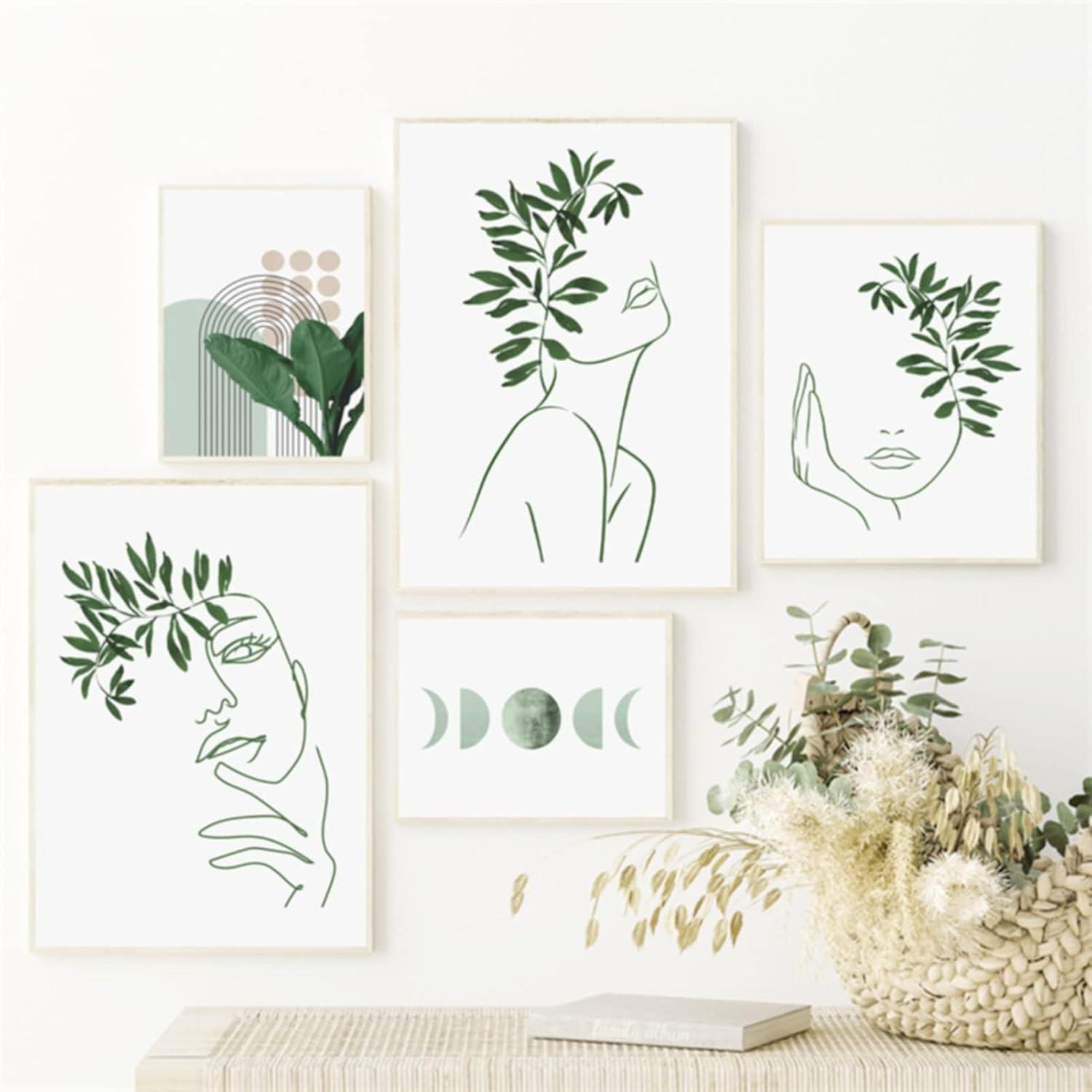 Grüne Pflanze Wandbilder Set, 3-teilig, Moderne Kunst, 30x40cm