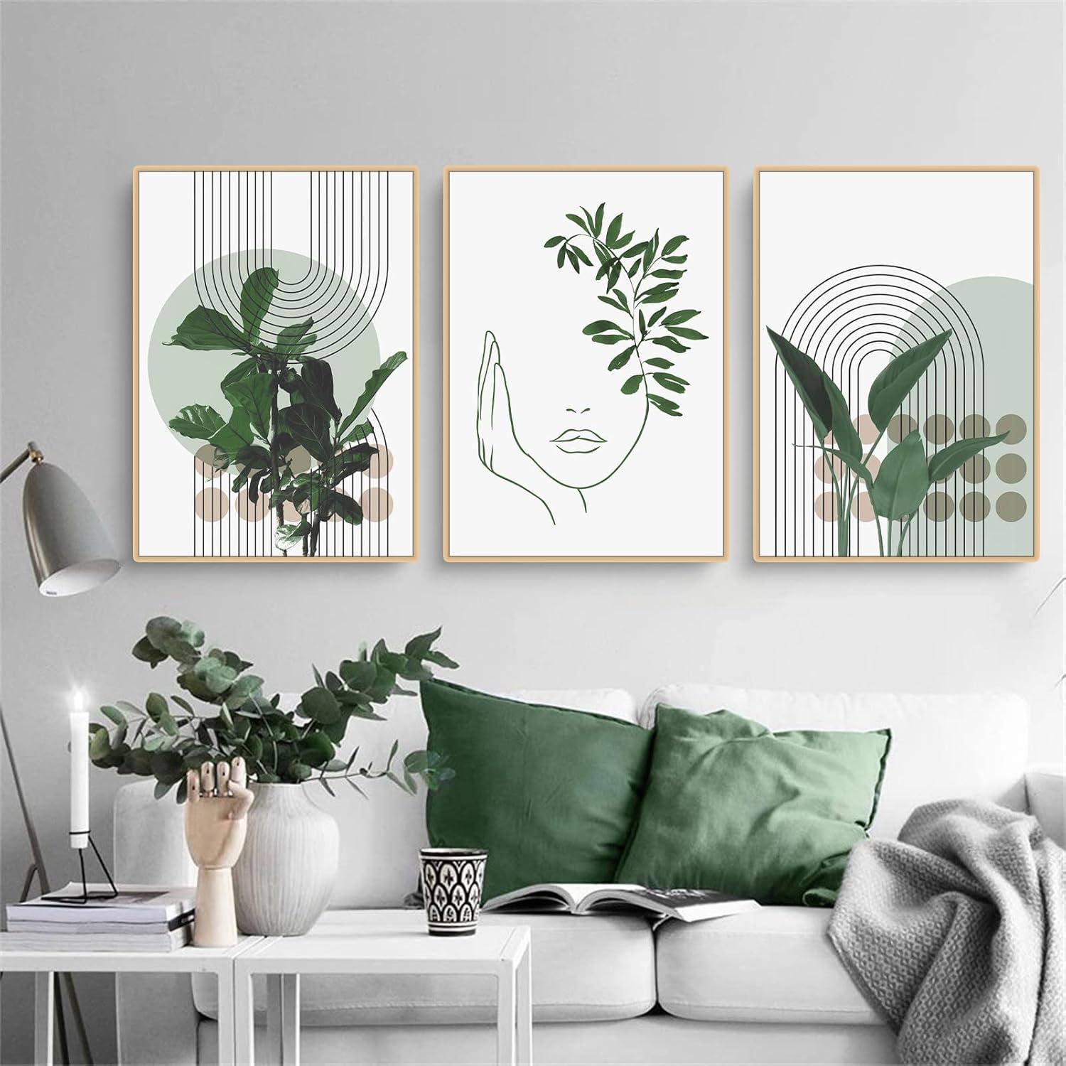 3-teiliges Bohemian Poster Set - Grüne Pflanze Bilder - Moderne