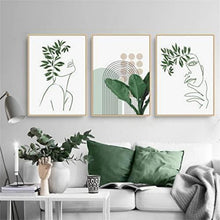 Boho Poster Set 3er-Set Grünpflanzen Wandbilder Modern