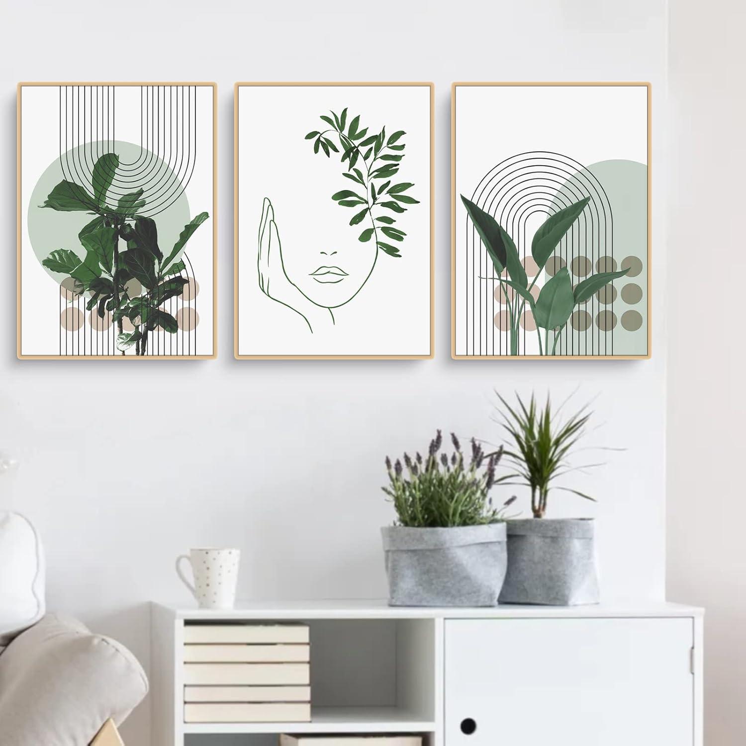 Bohemian Poster Set Grüne Pflanzen Wandbilder 40x50cm