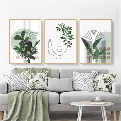 Bohemian Poster Set Grüne Pflanze Bilder Moderne Wandbilder Wohnzimmer