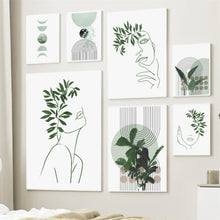 3-teiliges Bohemian Poster Set Grüne Pflanze Kunst für