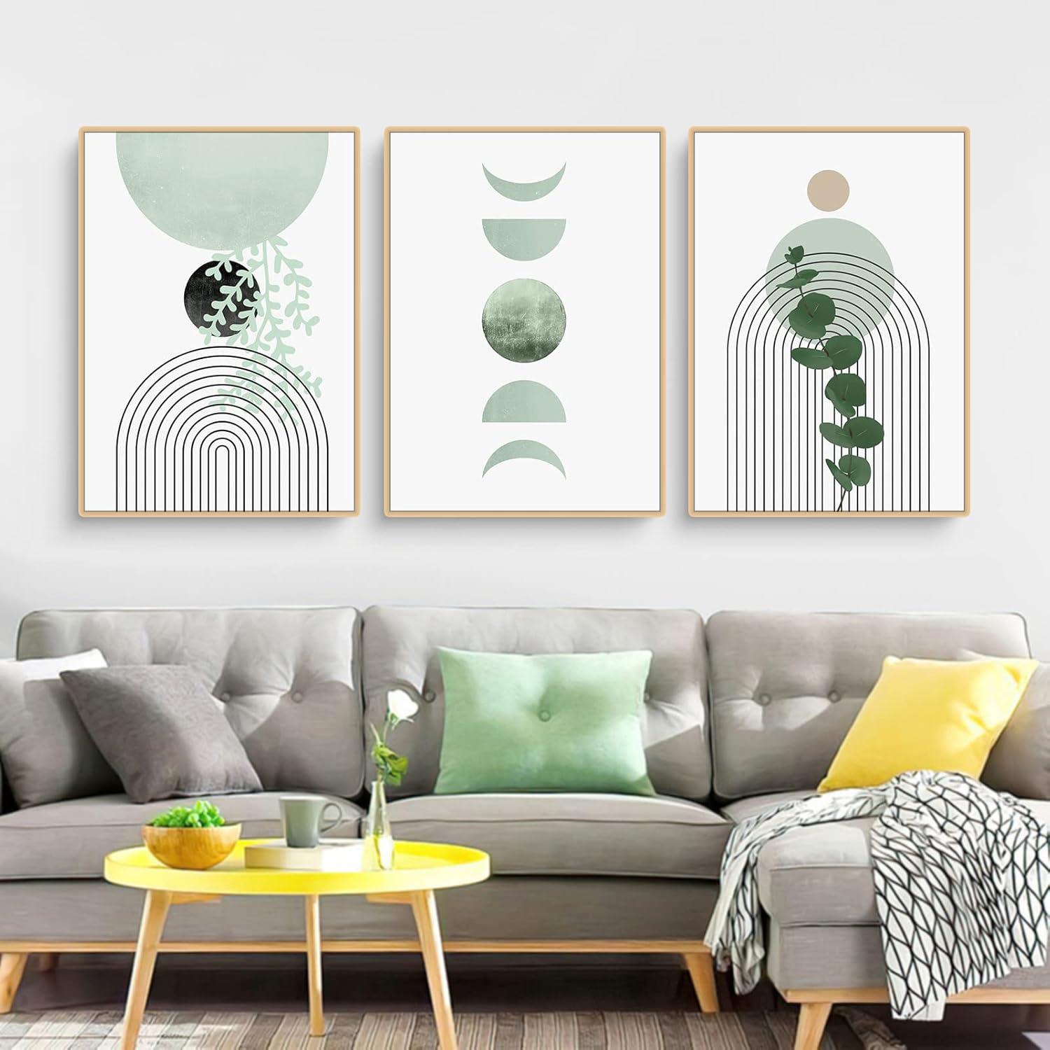 3-teiliges Bohemian Poster Set Grüne Pflanze Aesthetic Moderne