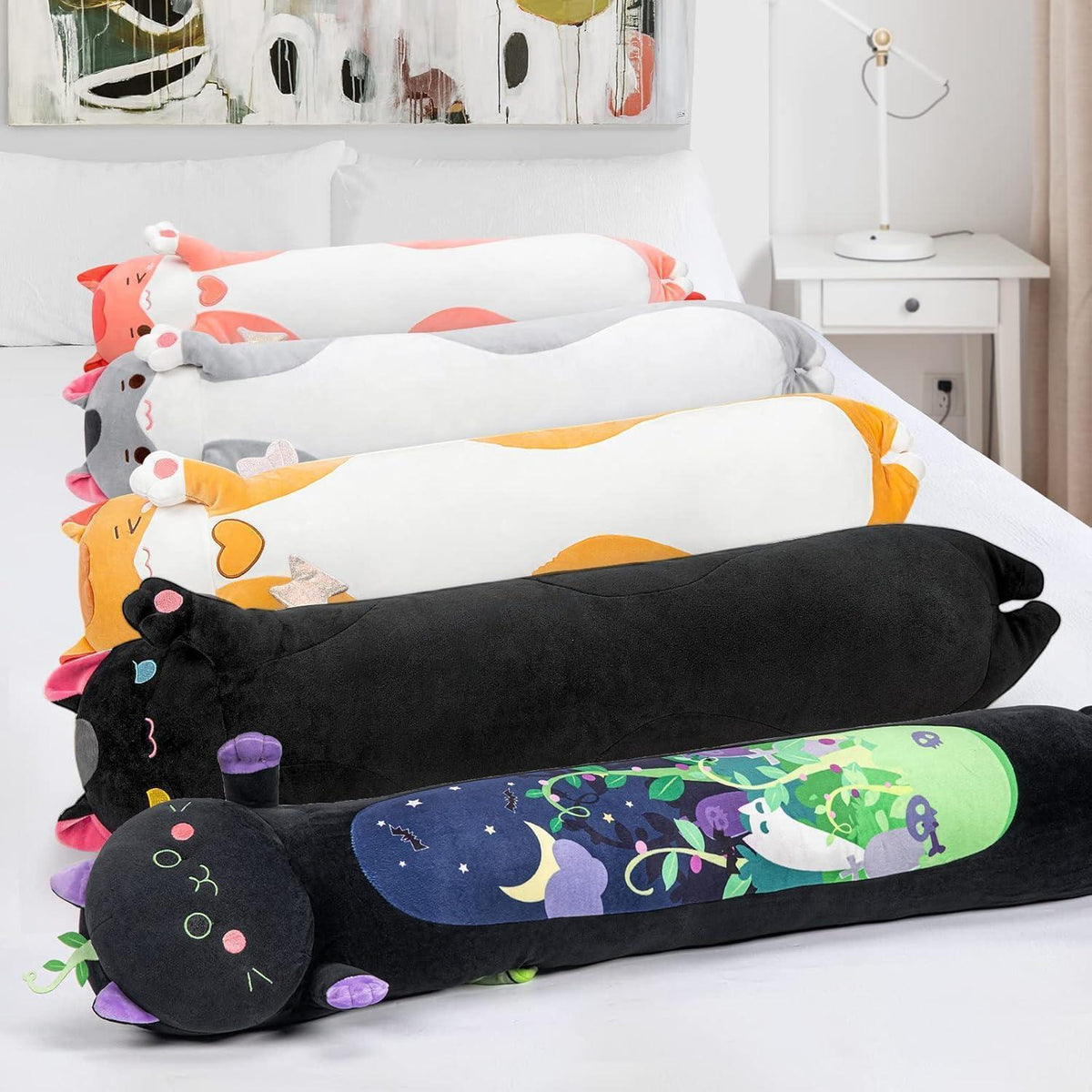 Langes Kuschelkissen Katze – Flauschiges Plüschtier 130cm