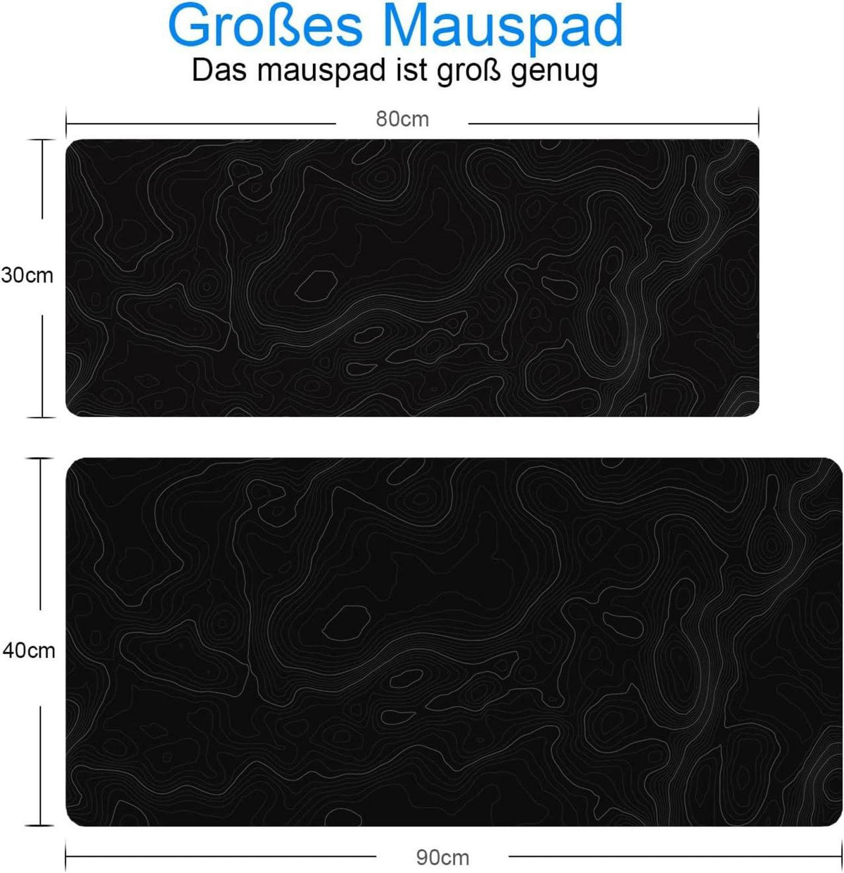 Gaming Mauspad XXL Artistic Curve 900x400mm Anti-Rutsch 4mm Dicke