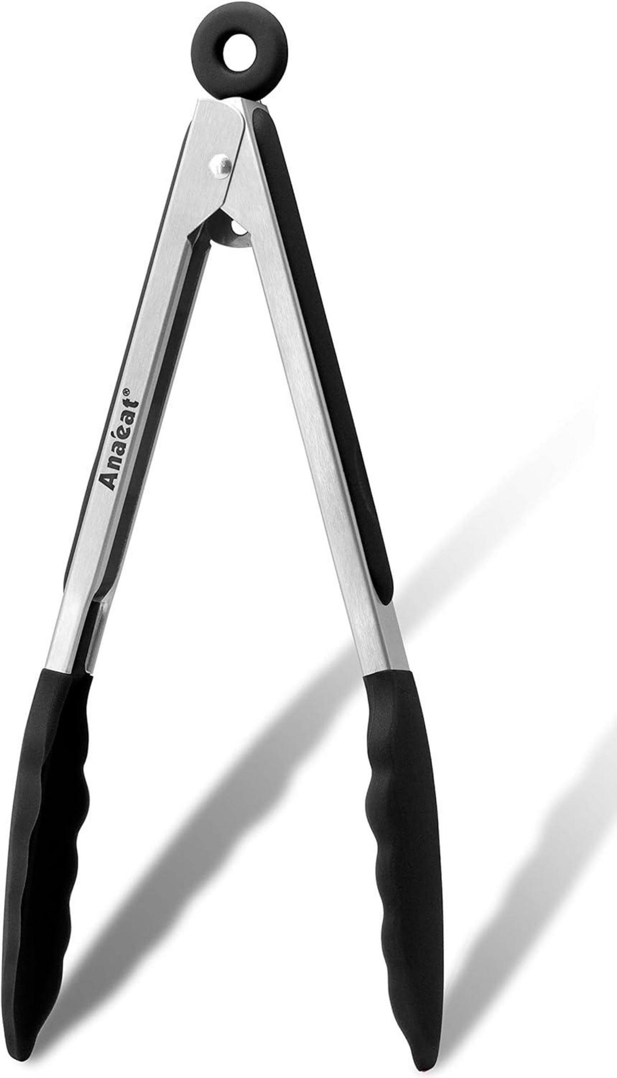 Antihaft-Silikon-Greifzange 18 cm Edelstahl hitzebeständig bis 480 °F