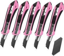 5er Set Cuttermesser SK5 Klingen Gummigriff Rose Schwarz
