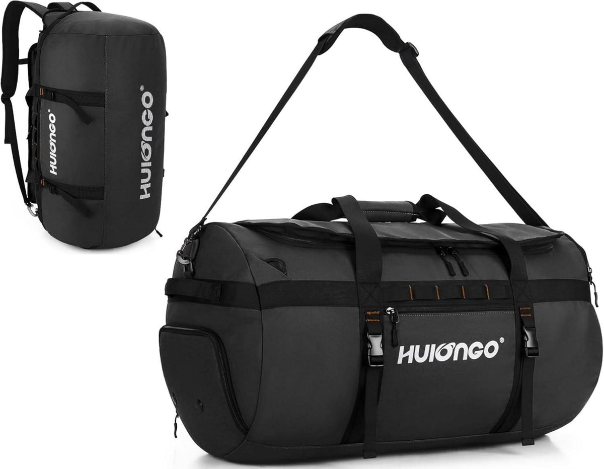 Sporttasche Schwarz 30L Reisetasche Klein mit Schuhfach & Schultergurt