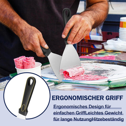 Herogo Grillspachtel 2er Set Edelstahl Spachtel Grillschaber BBQ Steak Teppanyaki Fleisch Grille S-förmige Haken