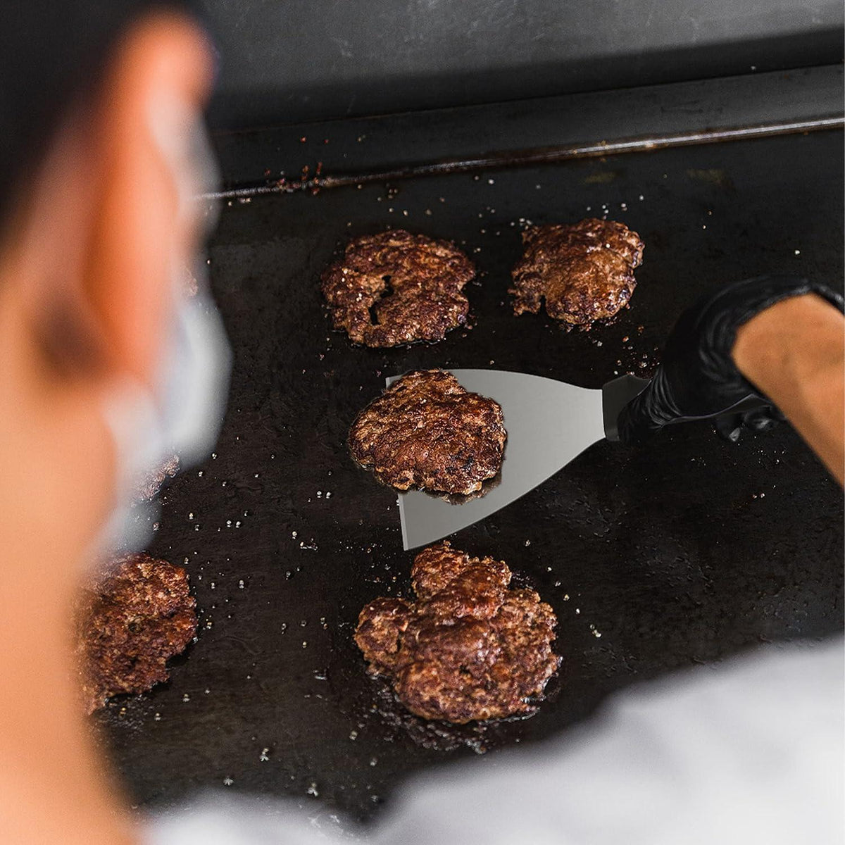 Grillspachtel Set Edelstahl BBQ Steak Teppanyaki-Fleisch Reinigung