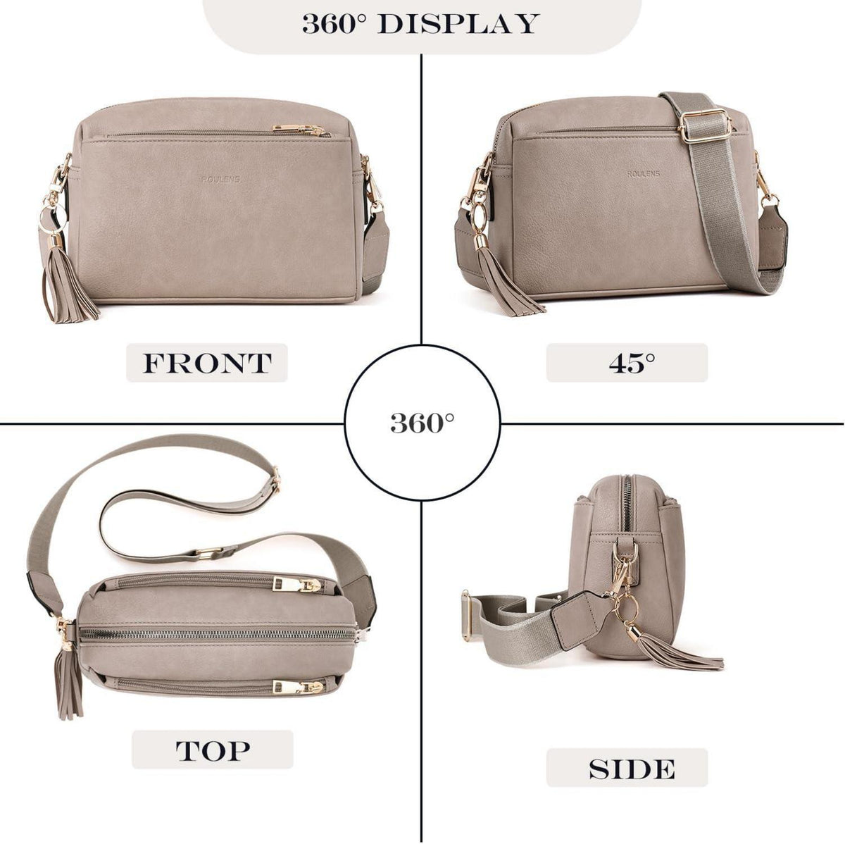 Damen Handy Umhängetasche Veganem Leder Crossbody Schultertasche