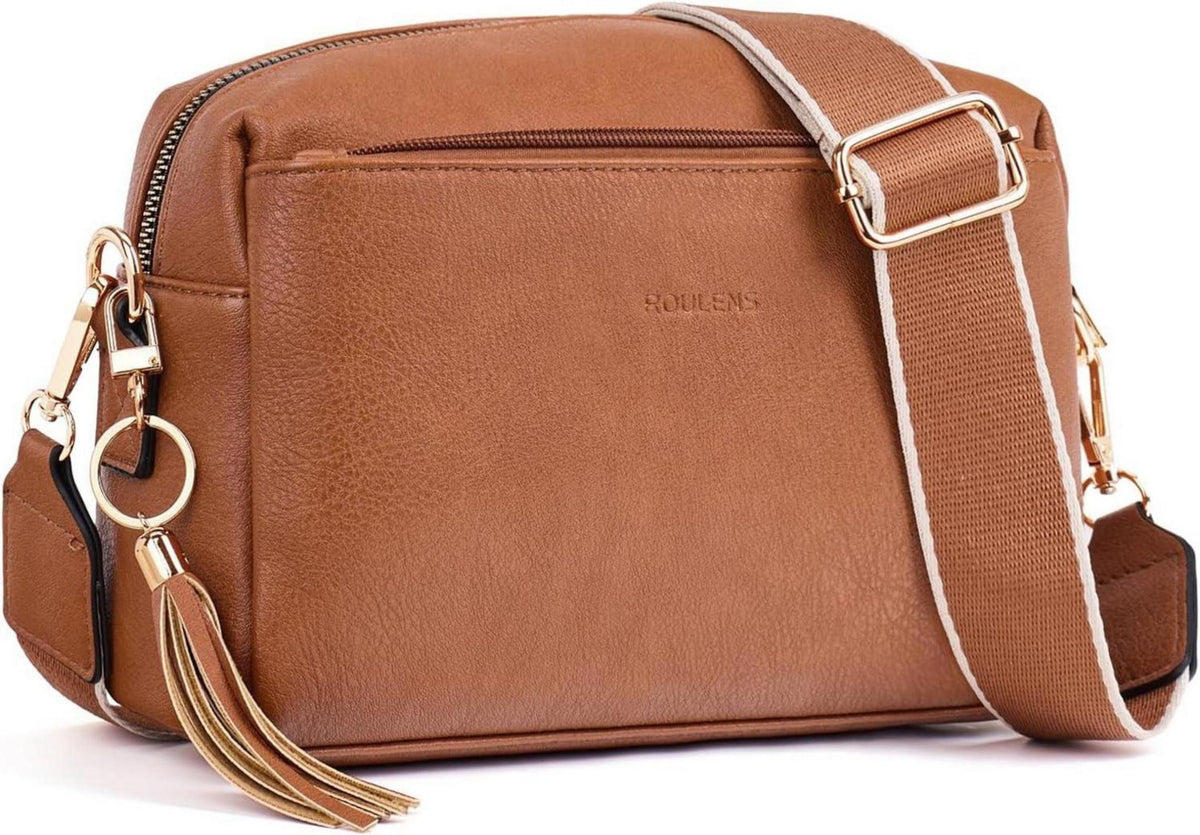 Damen Handy Umhängetasche Veganem Leder Crossbody Schultertasche