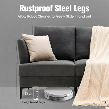 2-Sitzer Sofa mit abnehmbaren Kissen & Metallbeinen