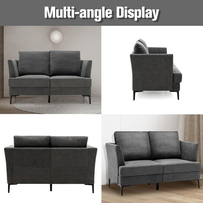 2-Sitzer Sofa mit abnehmbaren Kissen & Metallbeinen