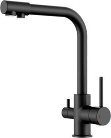 Wasserhahn Küche Schwarz 3-Wege Mischbatterie Edelstahl Spülarmaturen