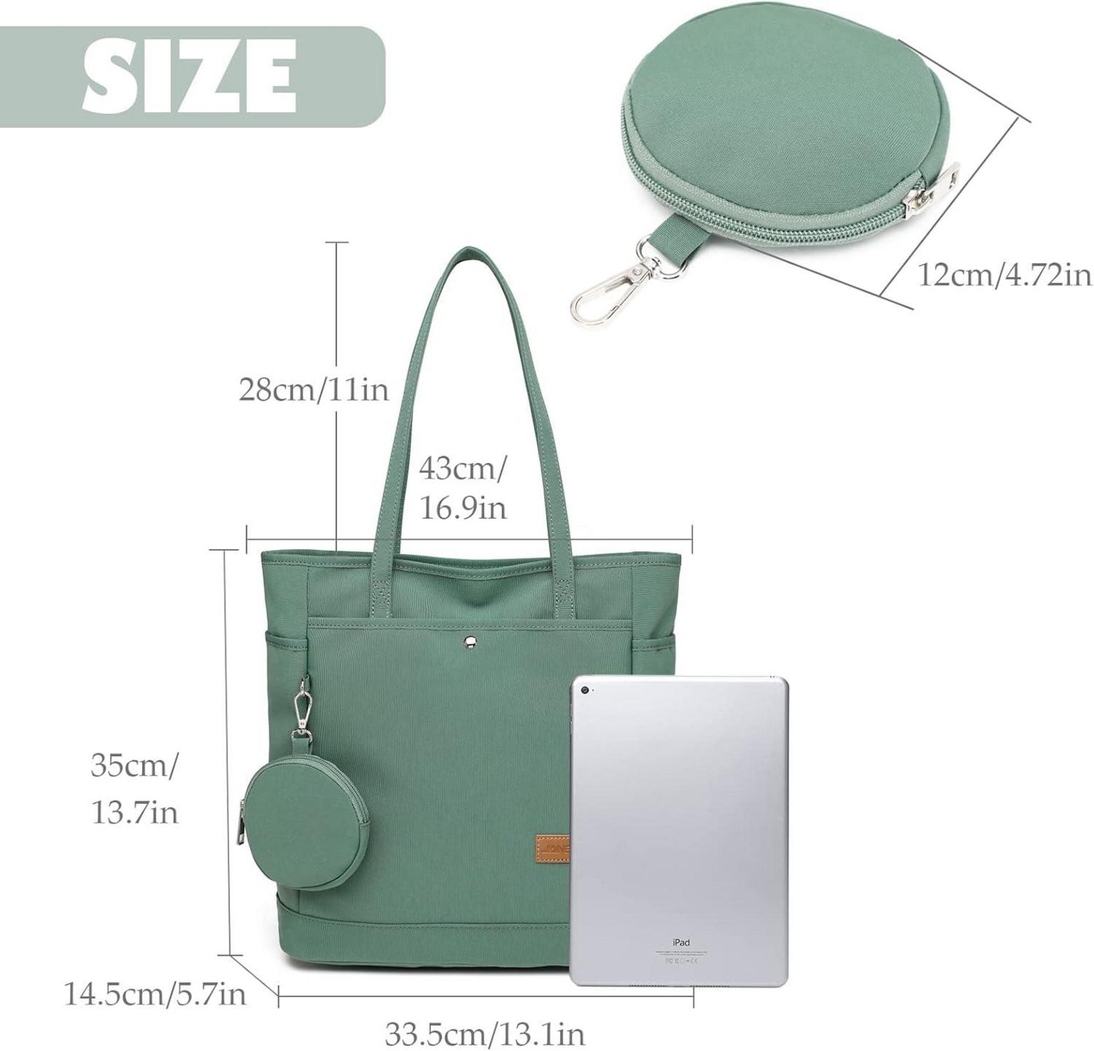 Große Damen Schultertasche mit Münzbörsen Handtasche Canvas Grün