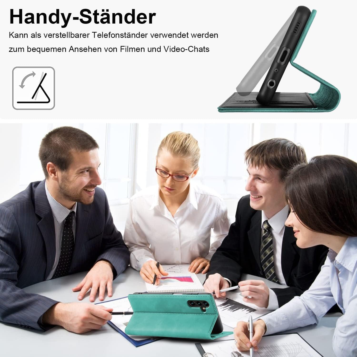 Hülle für Samsung Galaxy A34 5G Leder Flip Wallet mit Schutzfolie