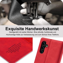 A34 5G Hülle Leder Flip Wallet Schutzhülle Klapphülle - Rot