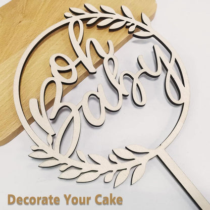 Oh Baby Cake Topper Holz Babyparty Kuchenstecker Gender Reveal