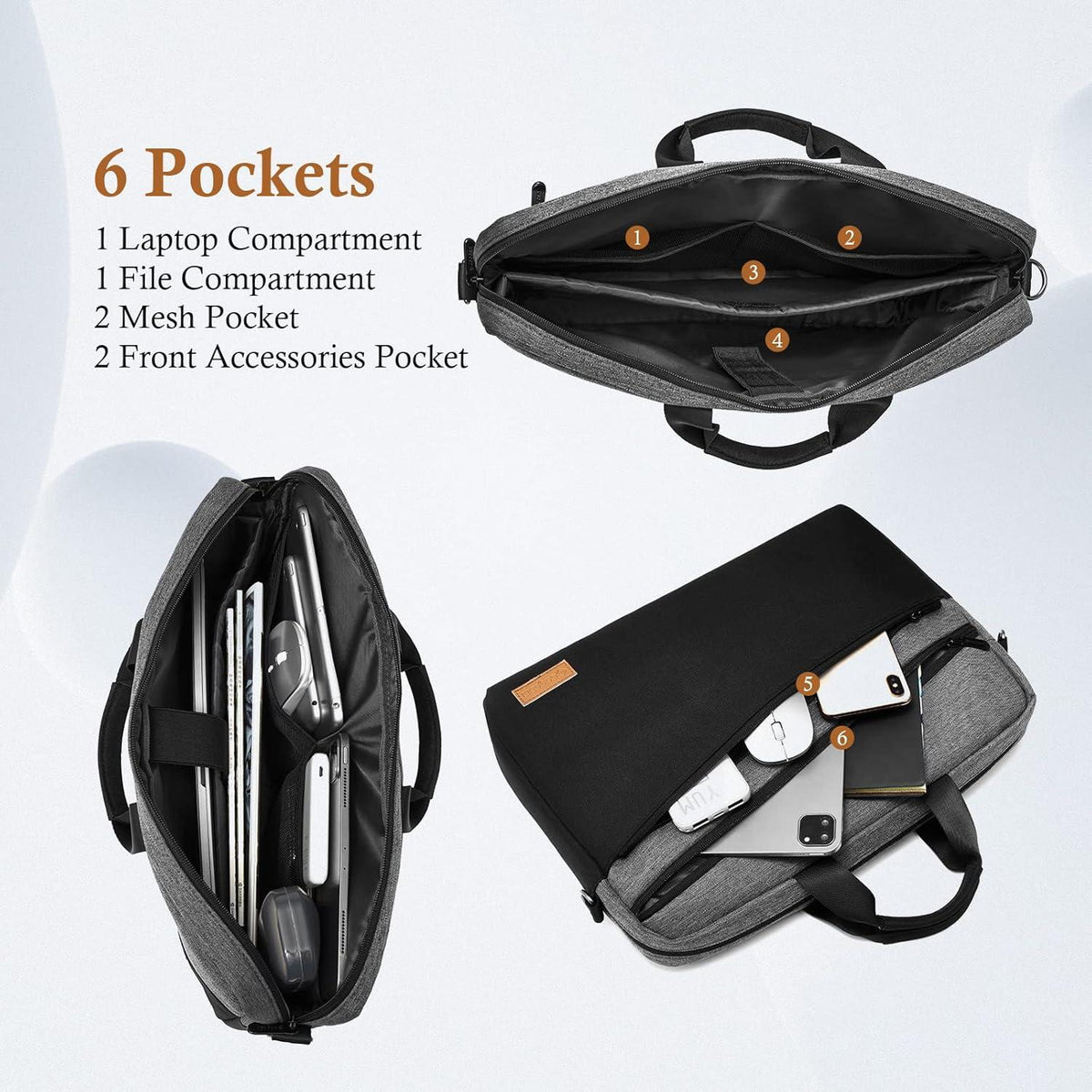 Laptoptasche 17,3 Zoll Wasserdicht Schultertasche Umhängetasche