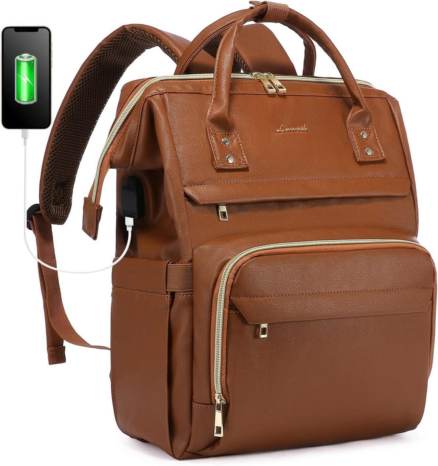 Rucksack Damen Wasserdicht Laptoprucksack 15,6 Zoll USB Ladeanschluss