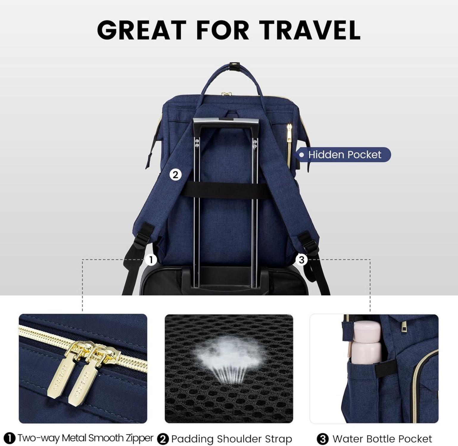 LOVEVOOK Damen Rucksack Klein Wasserdicht 14 Zoll Laptoprucksack Blau