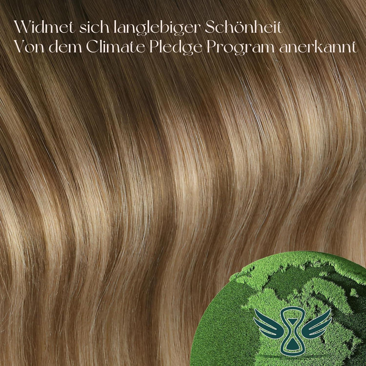 Clip-In Echthaar Extensions Braun Balayage Ombre 45cm