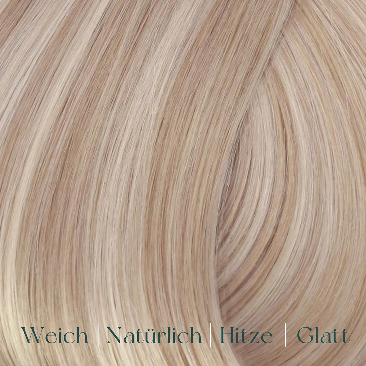 Blond Clip-in Haarverlängerung Echthaar Aschblond Highlighted