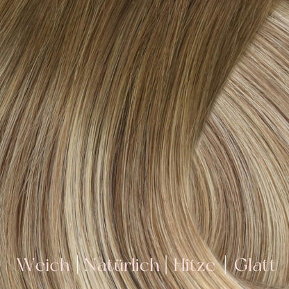 Clip-In Haarverlängerung Ombre Blond Echthaar 35cm