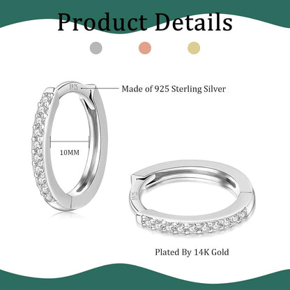 Creolen Silber 925 Set: Gold, Rosegold, 8-12mm