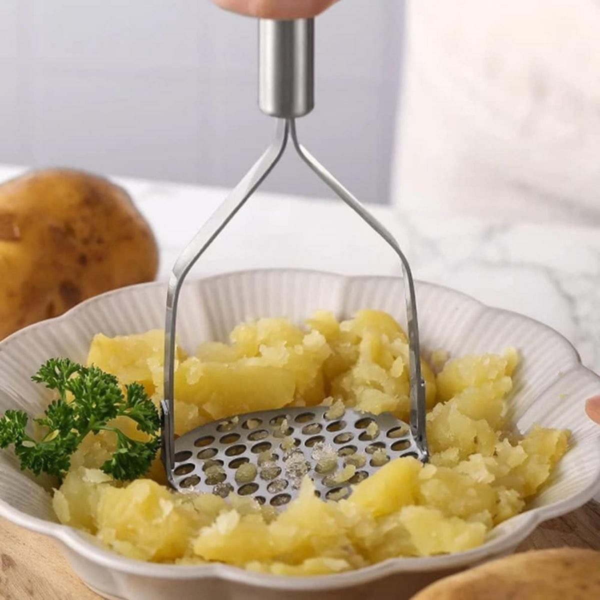 Edelstahl Kartoffelstampfer Spülmaschinenfest Gemüsestampfer