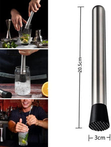 Edelstahl Cocktail Stössel Ice Crusher Mixer StößEl Zubehör