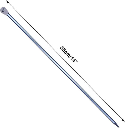 6,0 mm Aluminium Stricknadeln 35cm Anfänger & Profis