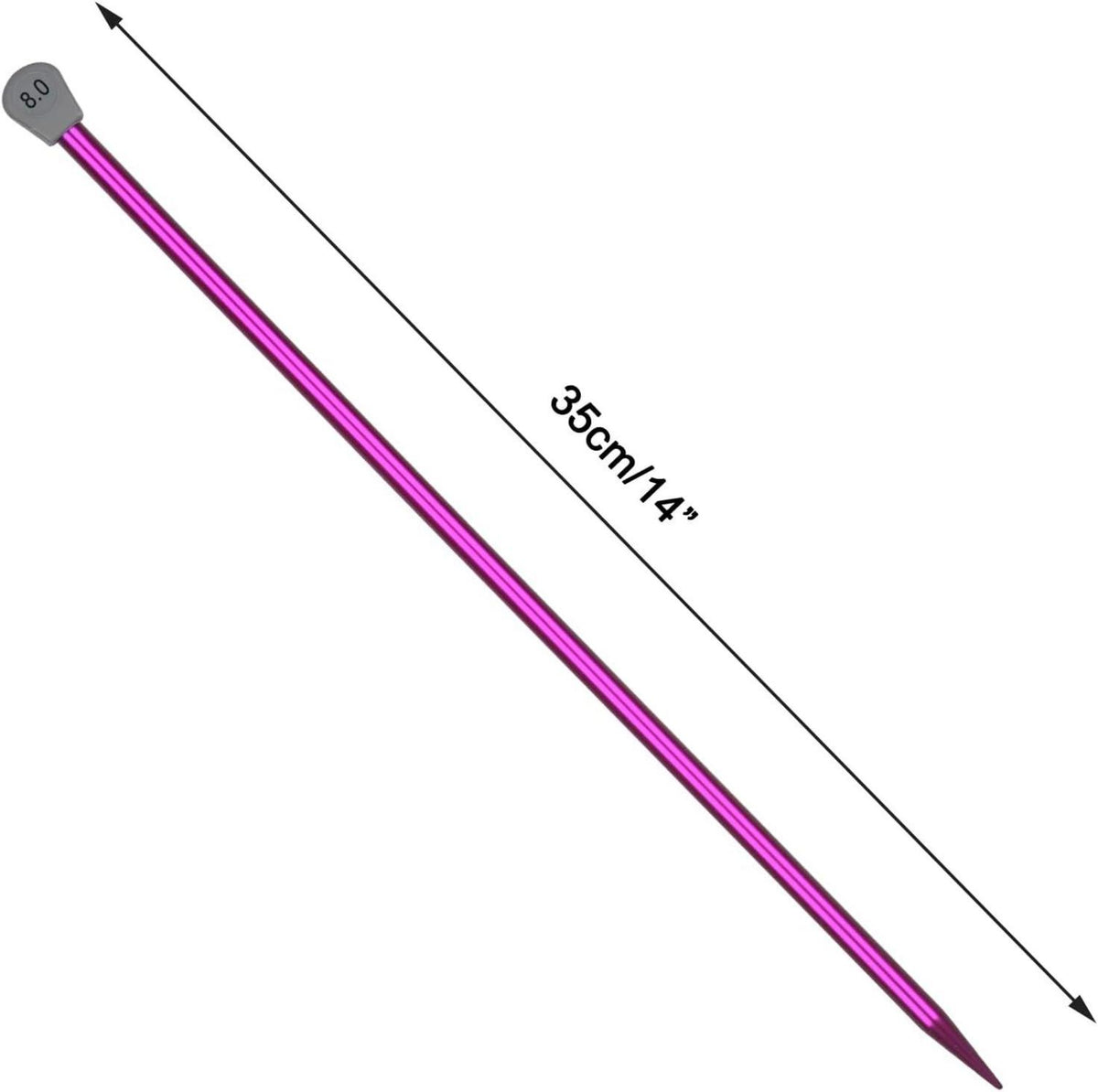 Aluminium Stricknadeln 8,0mm 35cm für
