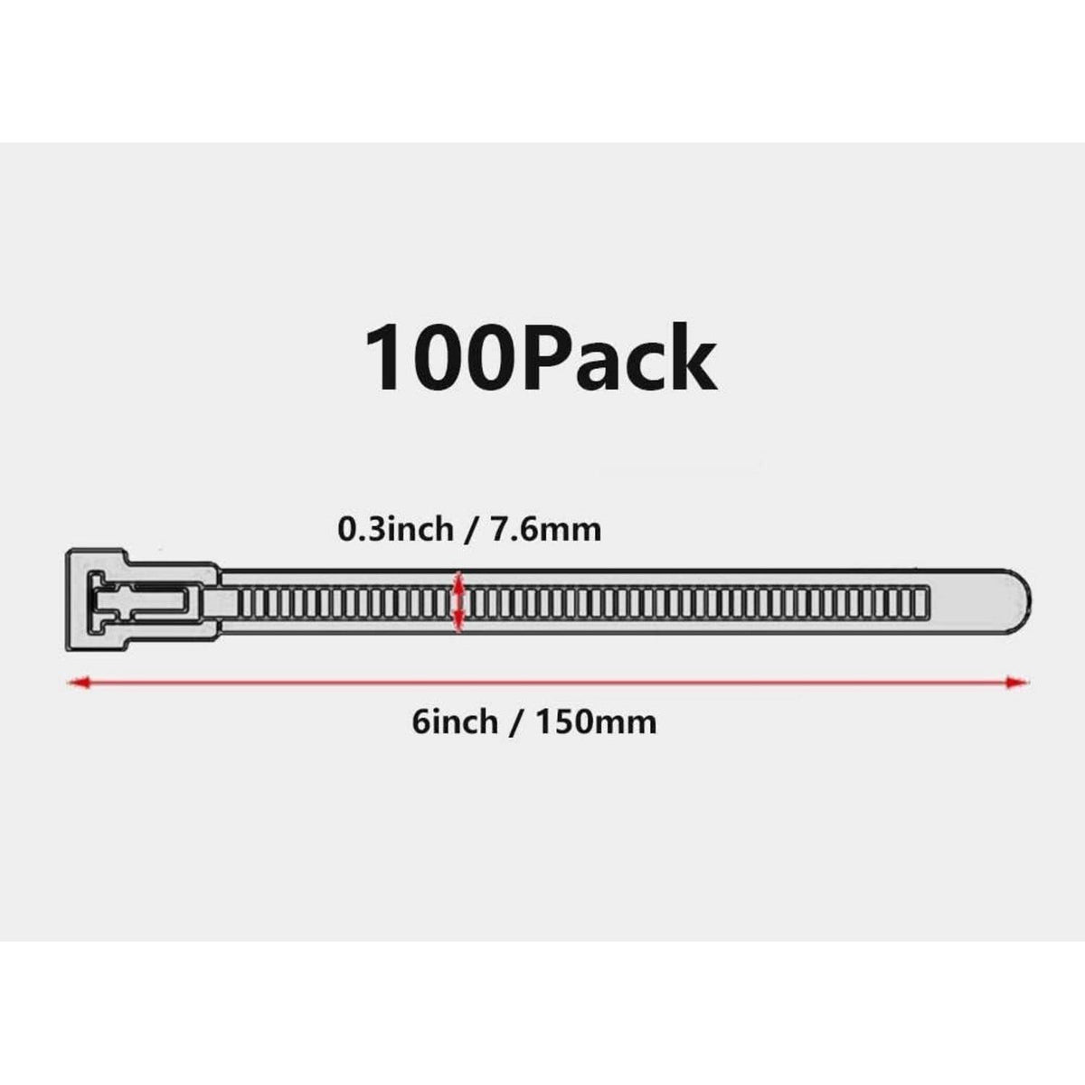 Wiederverschließbare Kabelbinder Gelb 150mm, 100 Stück