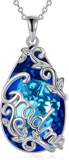925 Sterling Silber Teardrop Kristall Grandma Halskette