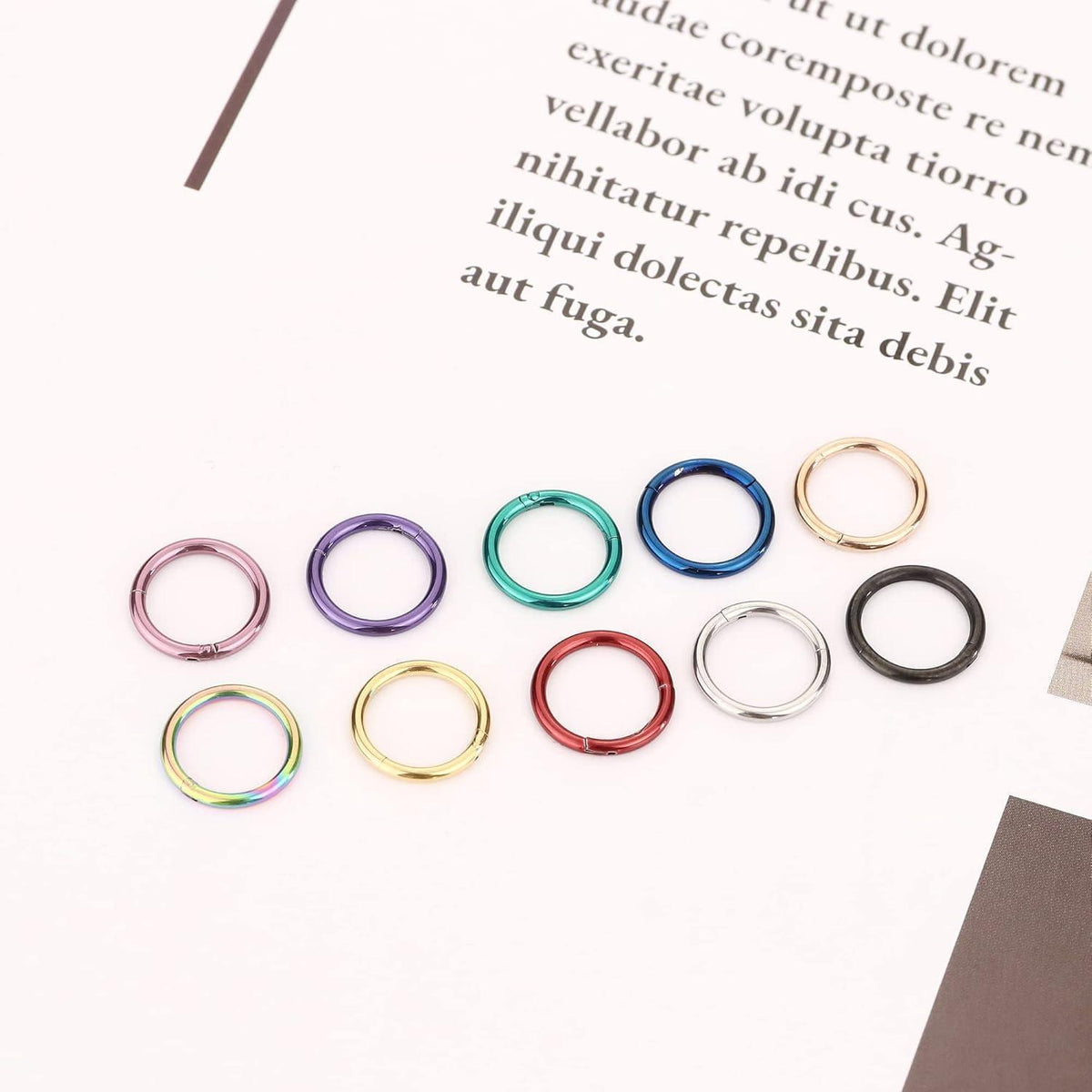10er Set Edelstahl Septum Clicker Ringe 16G für Damen Herren