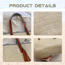 Stroh Handtasche Damen Sommer Umhängetasche Strandtasche
