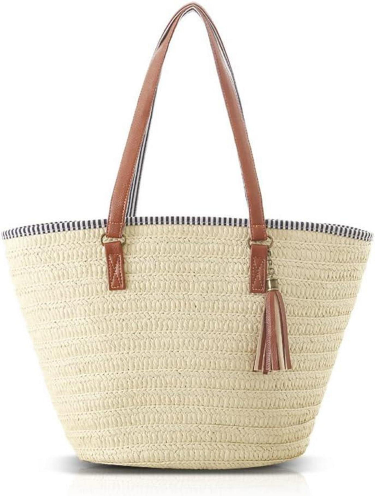 Stroh Handtasche Damen Sommer Umhängetasche Strandtasche Boho Shopper
