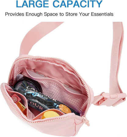 Telena Bauchtasche Damen Herren Sport Hüfttasche Umhängetasche Crossbody Rosa