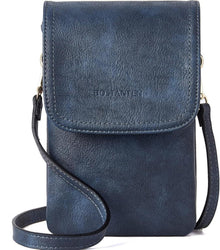 Handytasche Umhängetasche Damen PU Leder Klein Blau