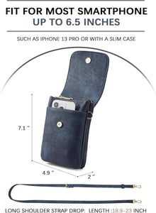 Kleine blau Handy Umhängetasche Damen Designer PU Leder