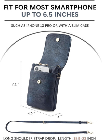 Kleine blau Handy Umhängetasche Damen Designer PU Leder
