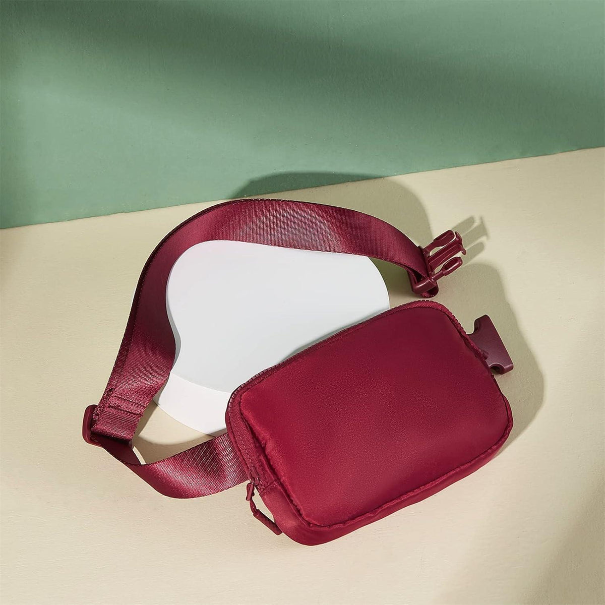 Telena Bauchtasche Damen Herren Sport Gürteltasche Crossbody Weinrot